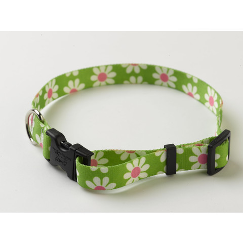 Yellow Dog Design Uptown Collar Green Daisy Double Sided X-Small 8''-12'' RRP £12.99 CLEARANCE £6.50